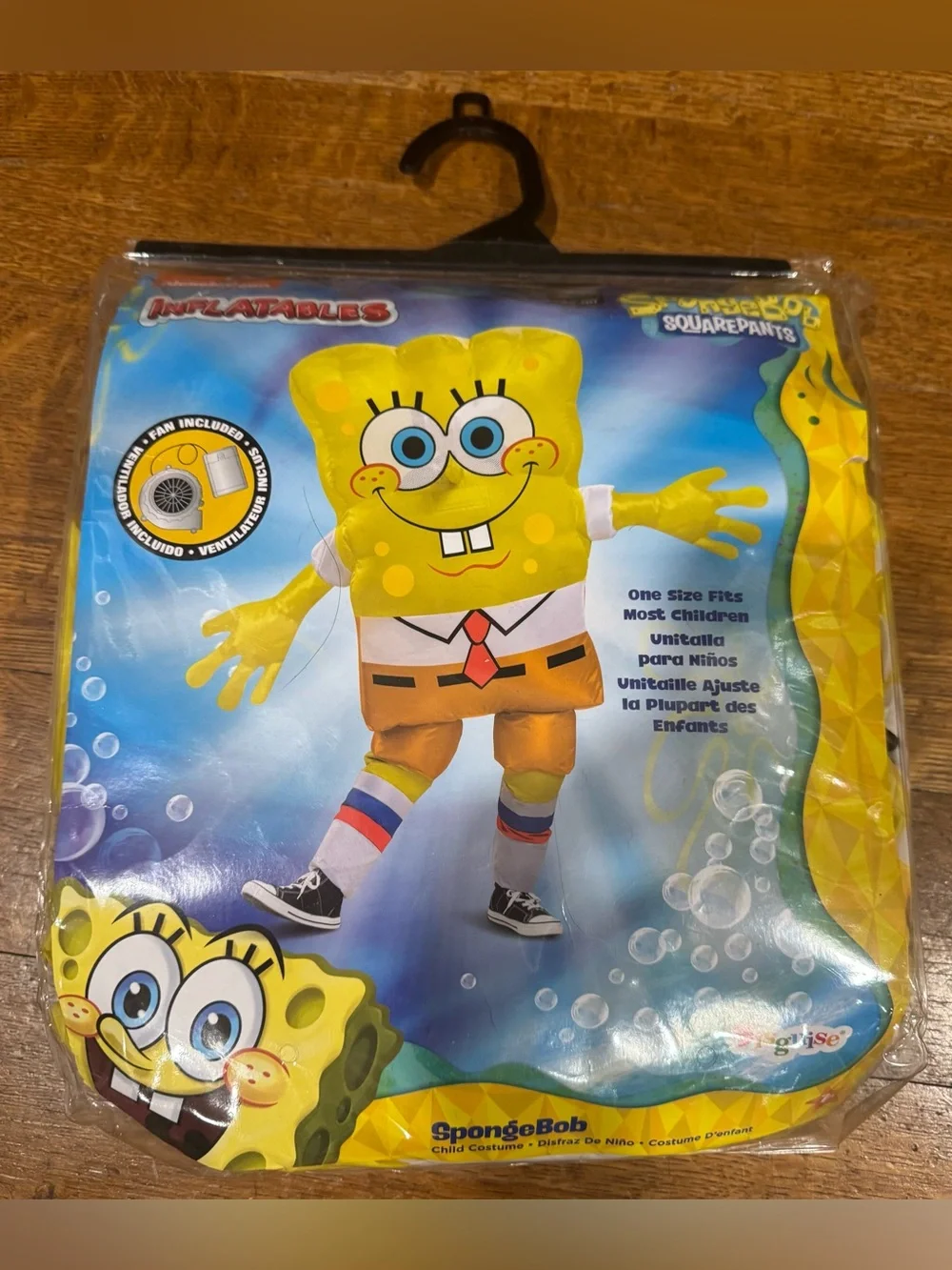 SPONGEBOB HALLOWEEN COSTUME INFLATABLE NWT NEW KIDS SZ HTF OFFICIAL NICKELODEON